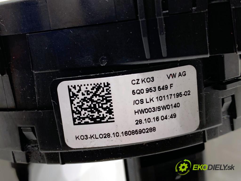 VW GOLF VII liftback 2016 92 kW 1.4 TSI 1395 kroužek slimák airbag 5Q0953549F (Airbag)