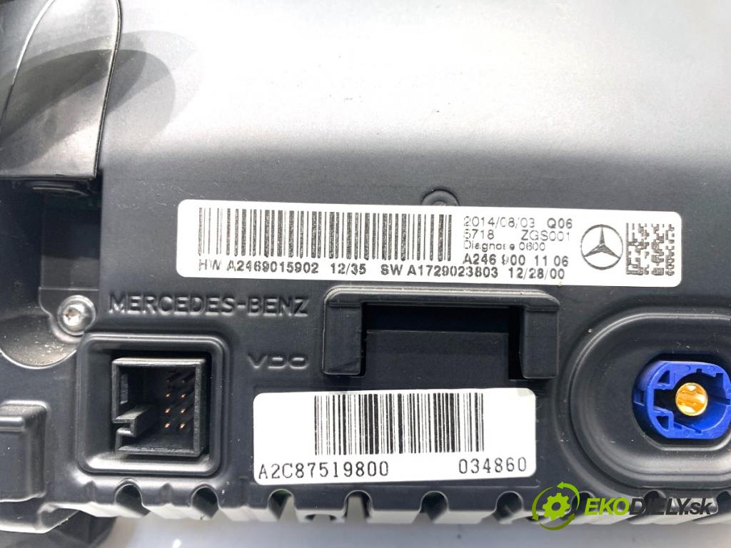 MERCEDES-BENZ CLA coupe coupe 2014 155 kW CLA 250 4-matic (117.346) 1991 Dislpej A2469015902 (Prístrojová doska)