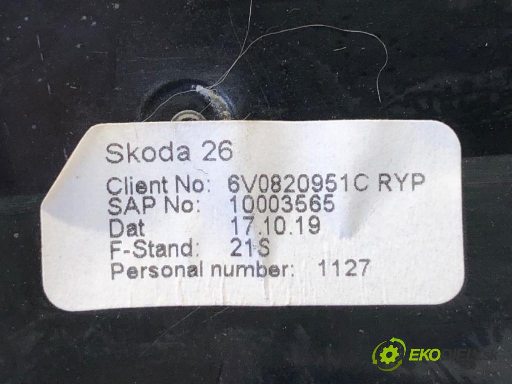 SKODA FABIA III liftback 2019 55 kW 1.0 999 mří topení přední část 6V0820951C