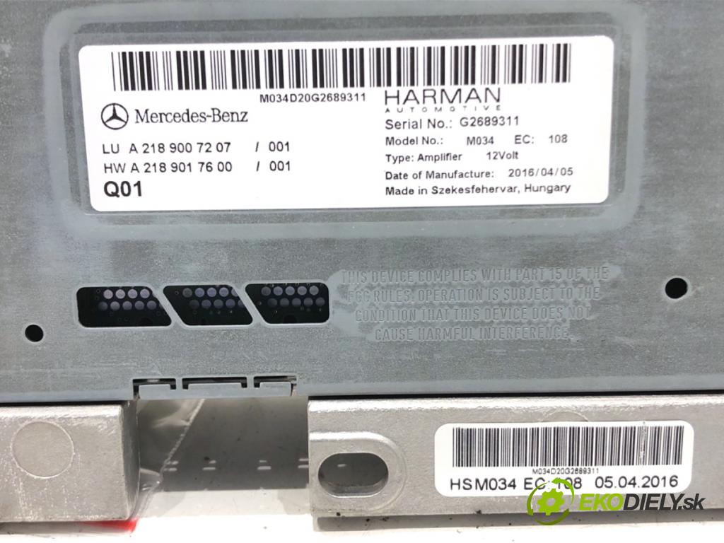 MERCEDES-BENZ W218 Kombi 2016 190 kW CLS 350 d 4-matic (218.994) 2987 zesilovač A2189007207 (Zesilovač)