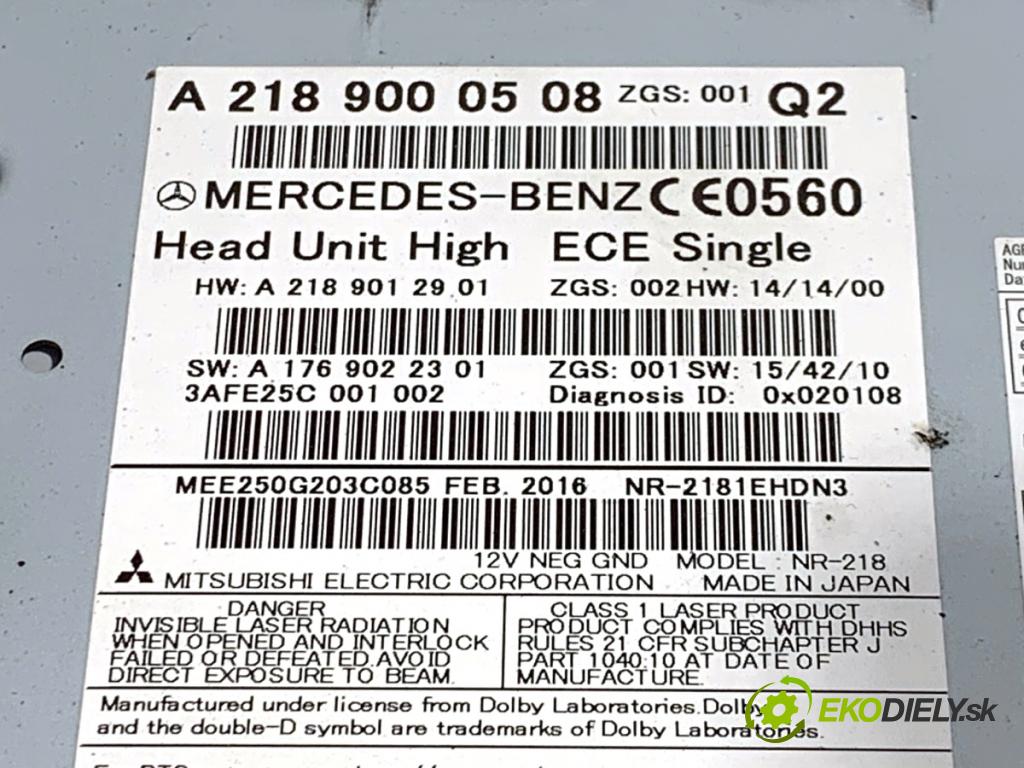 MERCEDES-BENZ W218 Kombi 2016 190 kW CLS 350 d 4-matic (218.994) 2987 RADIO A2189000508 (Audio zariadenie)