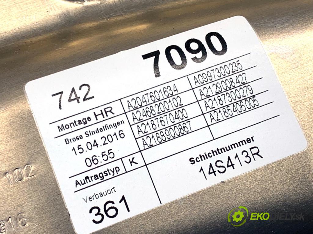 MERCEDES-BENZ W218 Kombi 2016 190 kW CLS 350 d 4-matic (218.994) 2987 mechanismus okna pravý zadní část