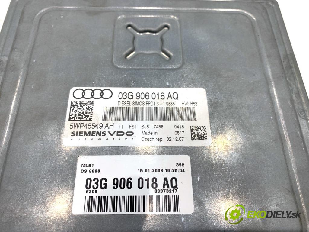 AUDI A4 B7 Kombi 2008 125 kW 2.0 TDI 1968 řídící jednotka motora 03G906018AQ (Řídicí jednotka)