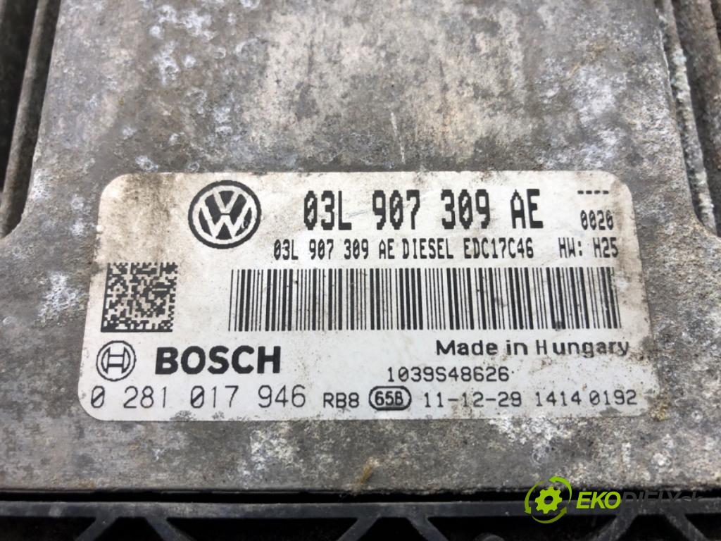 VW PASSAT B7 Kombi 2012 100 kW 2.0 TDI 1968 riadiaca jednotka Motor 03L907309AE (Riadiaca jednotka)