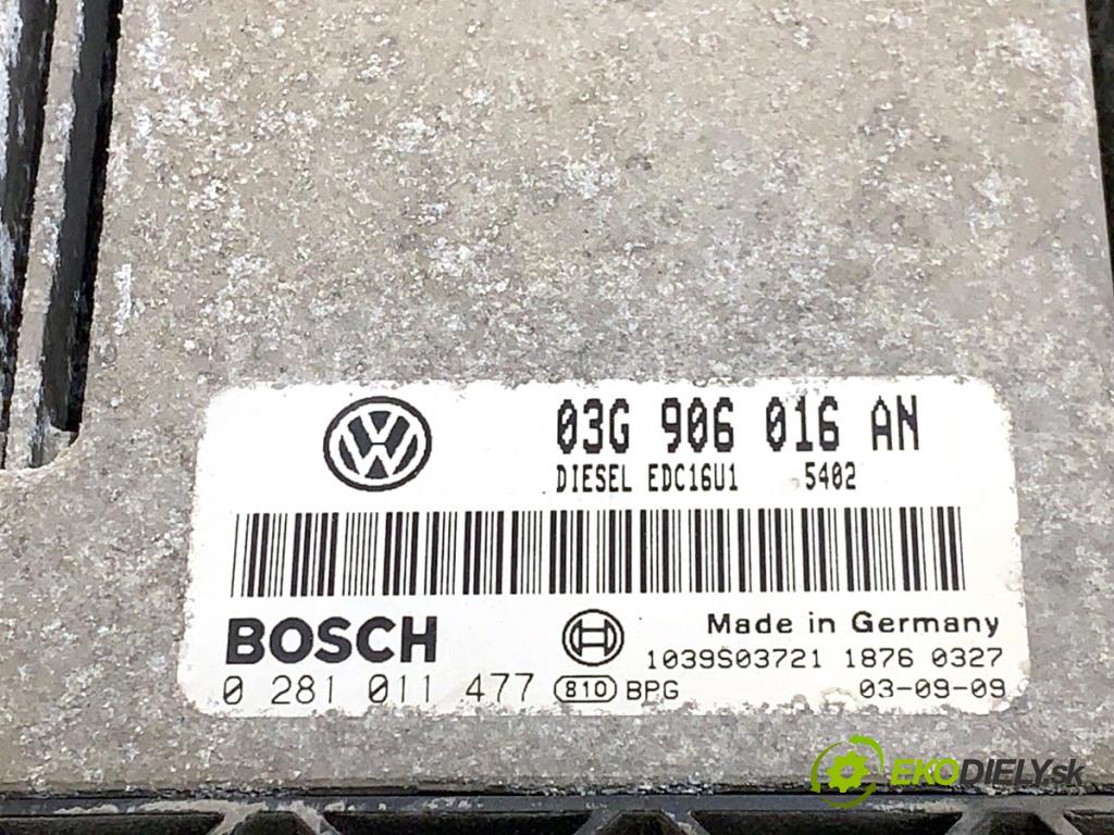 VW GOLF V liftback 2003 103 kW 2.0 TDI 1968 riadiaca jednotka Motor 03G906016AN 0281011477 (Riadiaca jednotka)