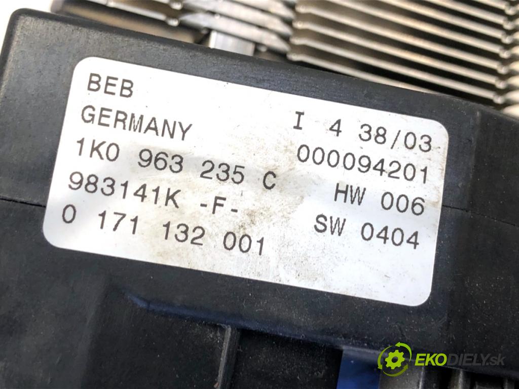 VW GOLF V liftback 2003 103 kW 2.0 TDI 1968 topné těleso radiátor topení elektrická 1K0963235C (Radiátor topení)