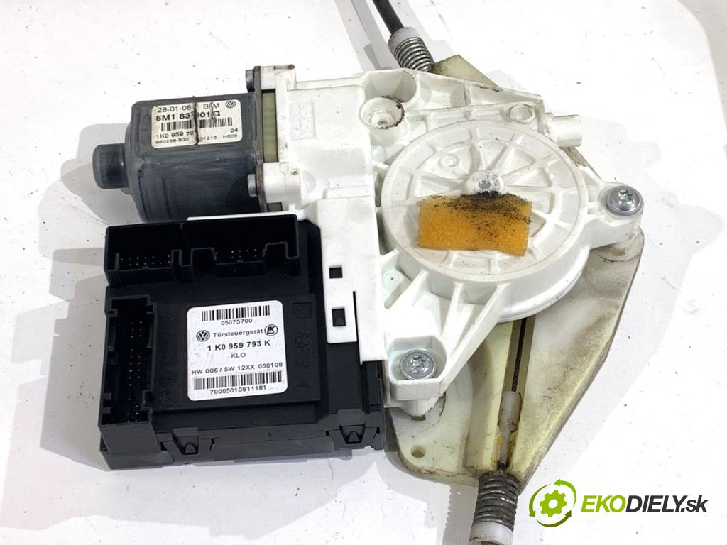 VW GOLF PLUS V liftback 2008 77 kW 1.9 TDI 1896 mechanismus okna levý přední část 5M1837401G 1K0959701