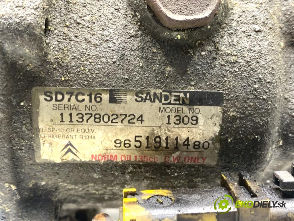 CITROEN C4 PICASSO I nadwozie wielkoprzestrzenne (MPV) 2007 80 kW 1.6 HDi 1560 Kompresor klimatizácie 9651911480 (Kompresor klimatizácie)