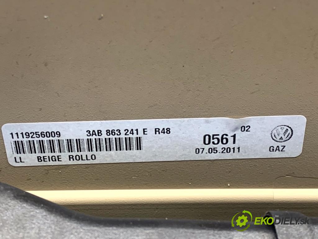 VW PASSAT B7 sedan 2011 103 kW 2.0 TDI 1968 Tunel středový OPĚRADLO: 3AB863241E