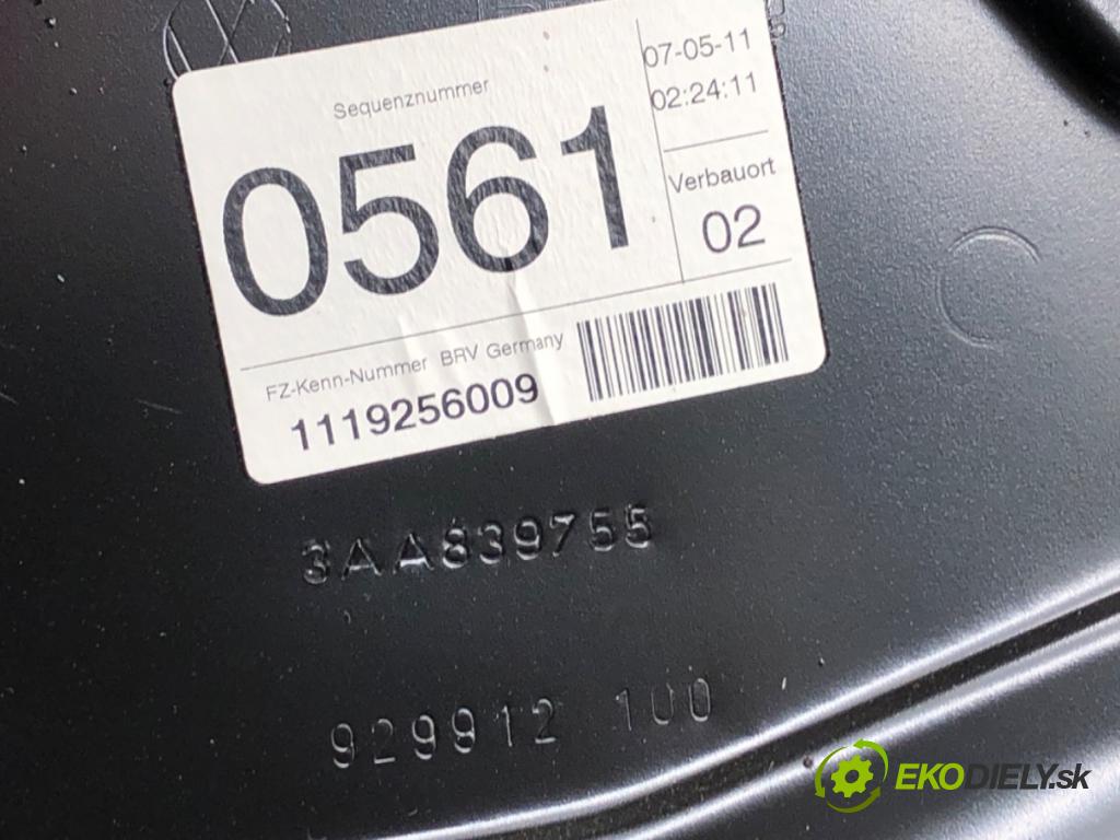 VW PASSAT B7 sedan 2011 103 kW 2.0 TDI 1968 mechanismus okna levý zadní část