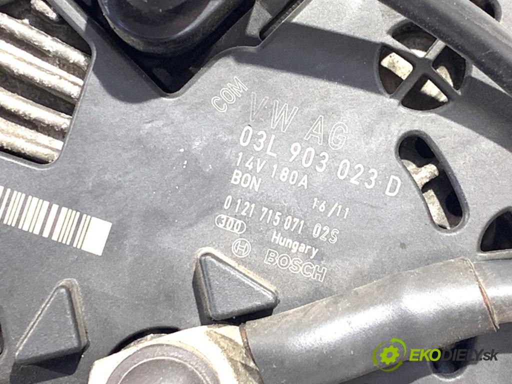 VW PASSAT B7 sedan 2011 103 kW 2.0 TDI 1968 Alternátor 03L903023D (Alternátor)