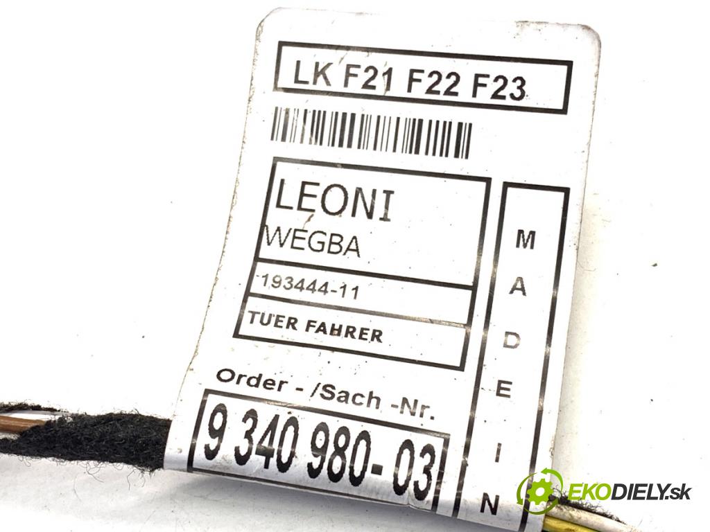 BMW F22 coupe 2017 272 kW M2 2979 Káblovačka Dvere predný ľavy 9340980