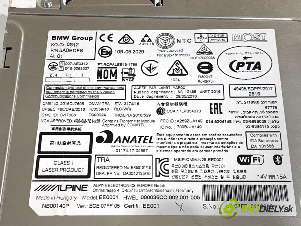 BMW G31 Kombi 2020 140 kW 520 d 1995 RADIO CZYTNIK navigace 5A0EDF8