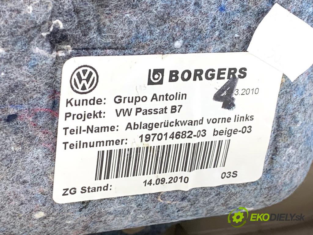 VW PASSAT B7 sedan 2013 103 kW 2.0 TDI 1968 čalúnenie Dvere ľavy predný