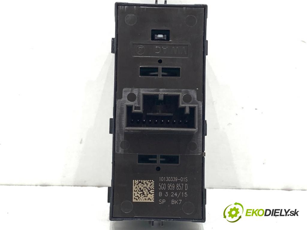 VW GOLF VII Kombi 2015 110 kW 2.0 TDI 1968 Prepínač okien 5G0959857D (Prepínacie páčky pod volantom)