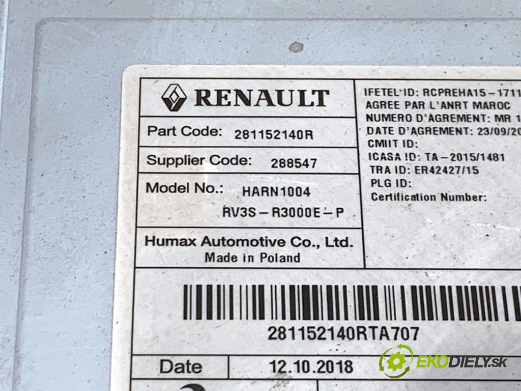 RENAULT MASTER III Autobus 2019 125 kW 2.3 dCi 170 FWD (JV0L) 2298 RADIO 281152140R (Audio zariadenie)