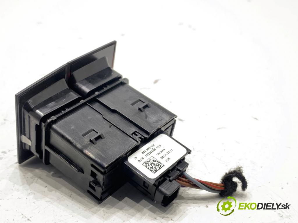 SKODA SCALA liftback 2022 110 kW 1.5 TSI 1495 Spínač svetiel výstražných (núdzových) 654953507 (Prepínacie páčky pod volantom)