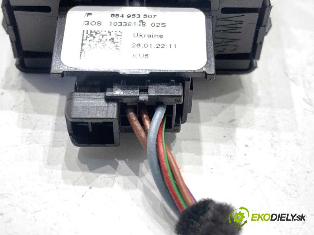 SKODA SCALA liftback 2022 110 kW 1.5 TSI 1495 Spínač svetiel výstražných (núdzových) 654953507 (Prepínacie páčky pod volantom)