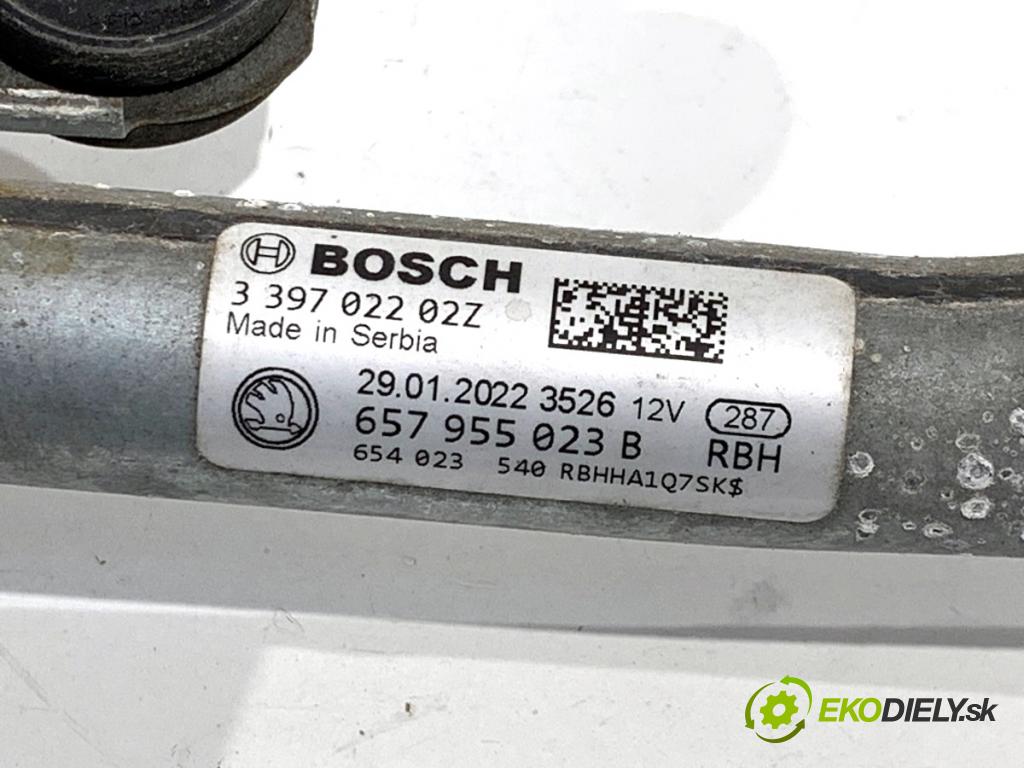 SKODA SCALA liftback 2022 110 kW 1.5 TSI 1495 Mechanizmus stieračov predný 657955023B (Motorček stieračov predný)