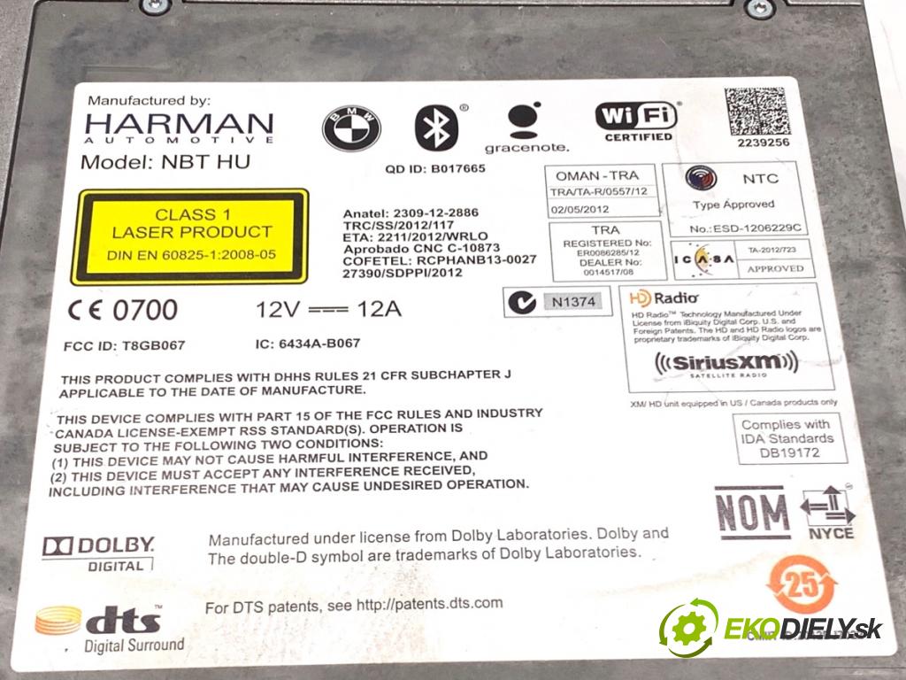 BMW F25 SUV 2016 180 kW xDrive 28 i 1997 RADIO mavigace 9389859 (Audio zařízení)