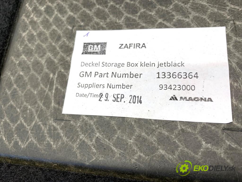 OPEL ZAFIRA C nadwozie wielkoprzestrzenne (MPV) 2014 100 kW 1.6 CDTI (75) 1598 KRYTINA: kufra 13366364 13377802