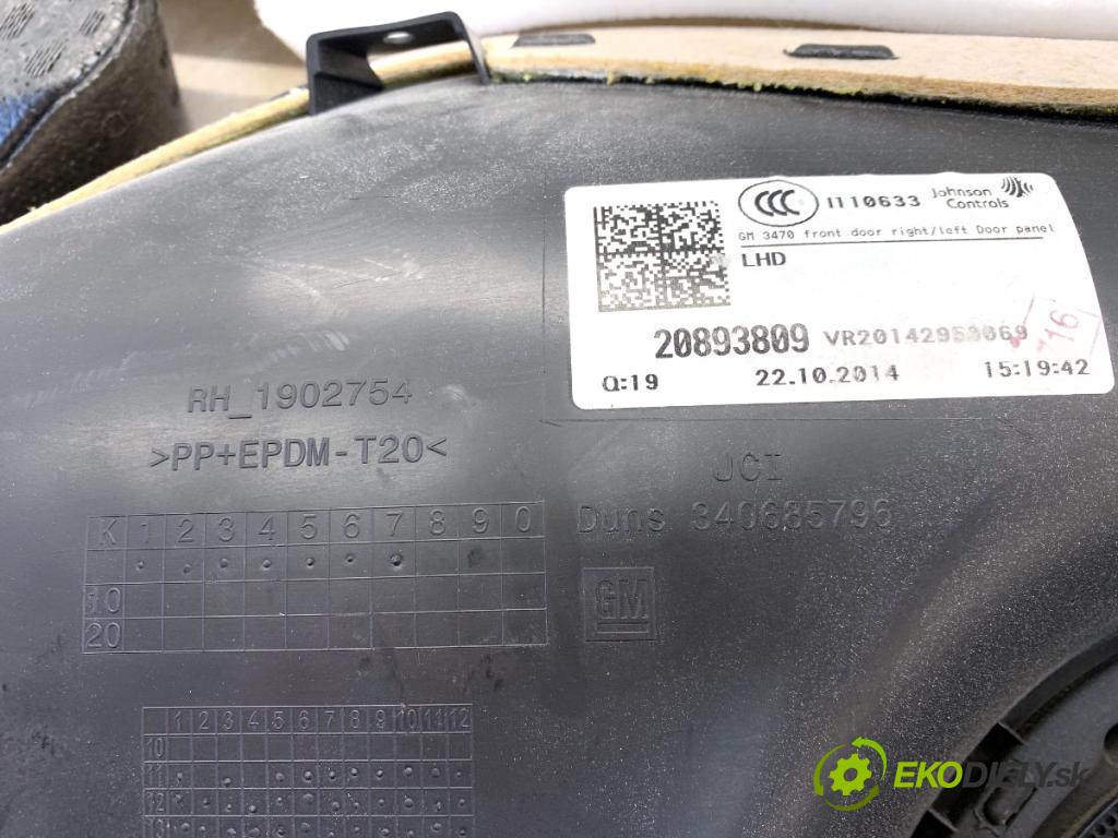 OPEL ZAFIRA C nadwozie wielkoprzestrzenne (MPV) 2014 100 kW 1.6 CDTI (75) 1598 ča dveře pravý přední část