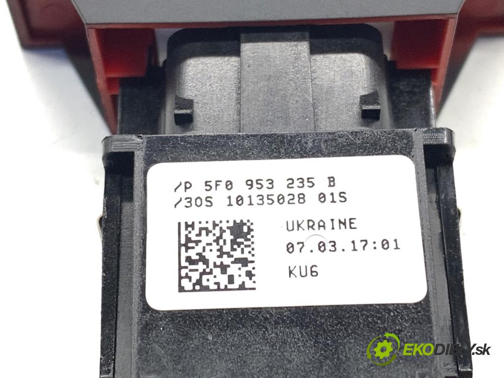 SEAT LEON III liftback 2017 132 kW 1.8 TSI 1798 Spínač svetiel výstražných (núdzových) 5F0953235B (Prepínacie páčky pod volantom)