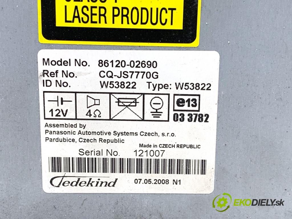 TOYOTA COROLLA E15 sedan 2008 93 kW 2.0 D-4D (ADE150) 1998 RADIO 86120-02690 (Audio zariadenie)
