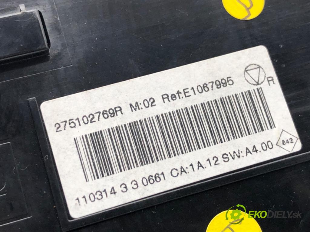 RENAULT GRAND SCENIC III nadwozie wielkoprzestrzenne (MPV) 2010 96 kW 1.4 16V (JZ0F) 1397 Panel ovládania kúrenia 275102769R (Prepínacie páčky pod volantom)