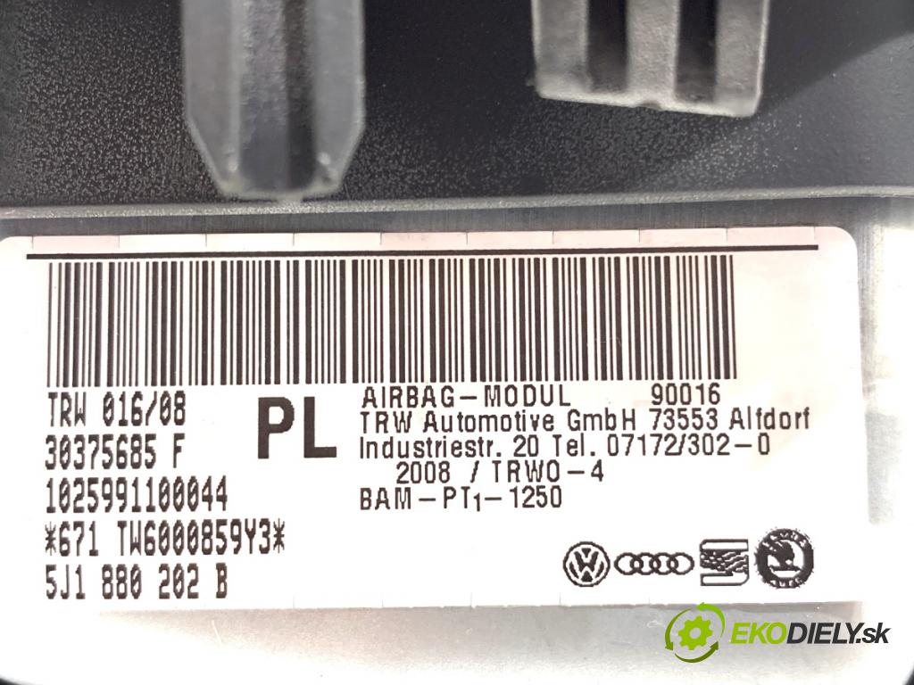 SKODA FABIA II Kombi 2008 63 kW 1.4 1390 AirBag spolujazdca 5J1880202B (Airbag)