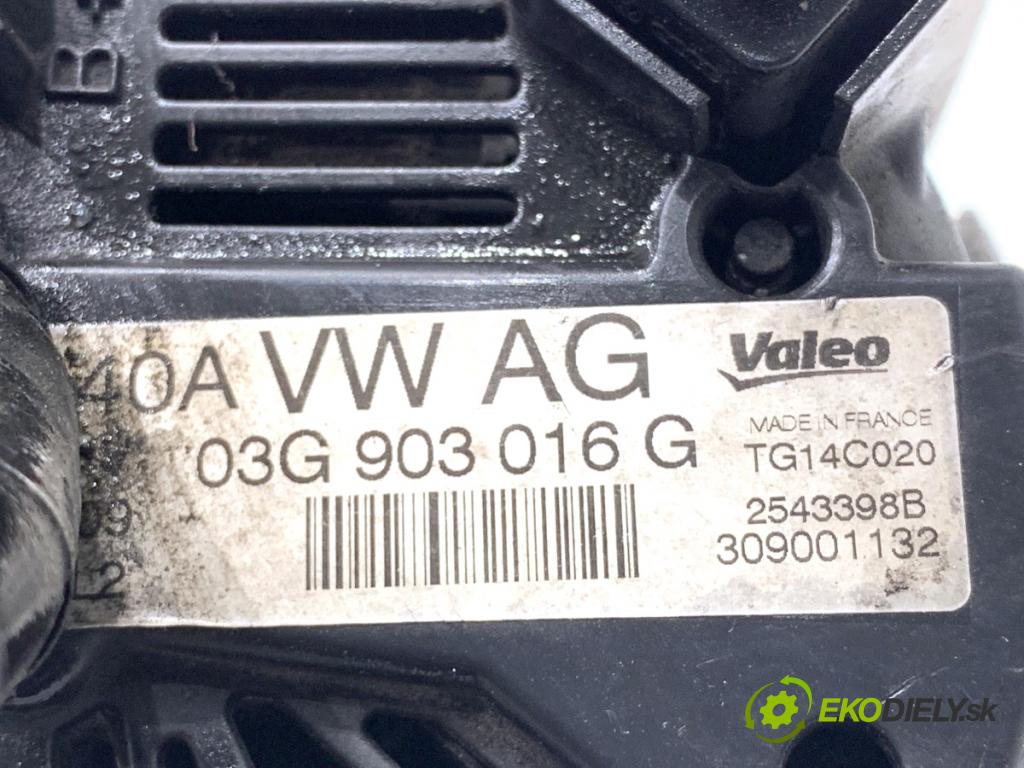 AUDI A4 B8 sedan 2009 105 kW 2.0 TDI 1968 Alternátor 03G903016G (Alternátor)