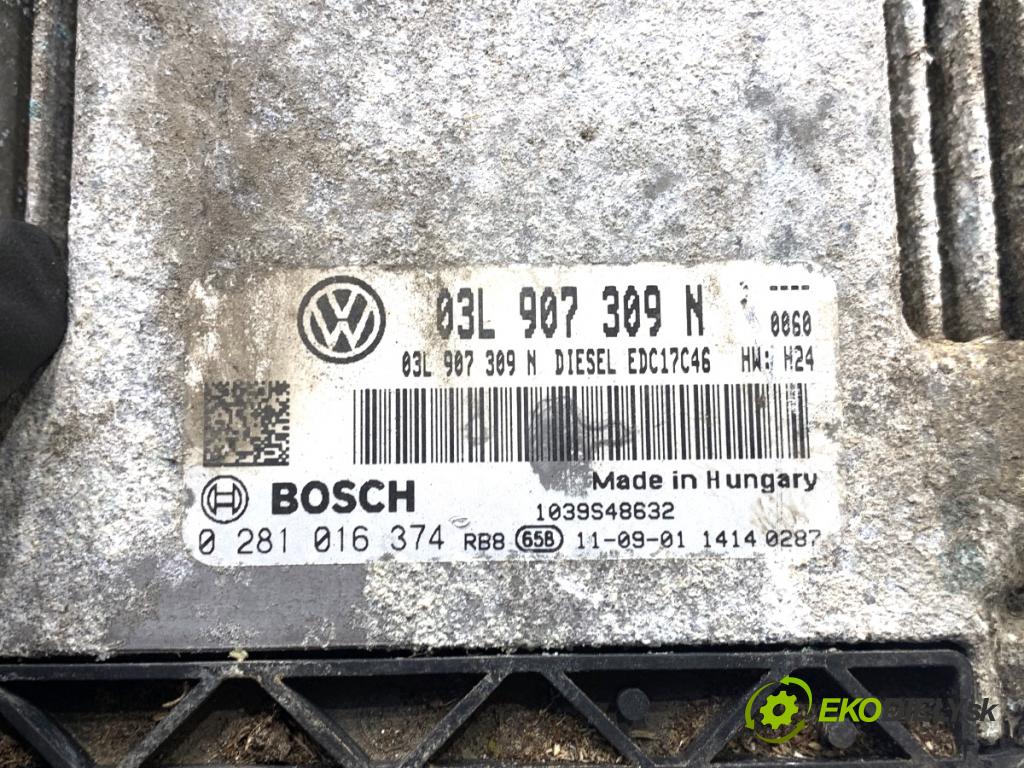 VW PASSAT B7 Kombi 2011 103 kW 2.0 TDI 1968 řídící jednotka motora 03L907309N (Řídicí jednotka)