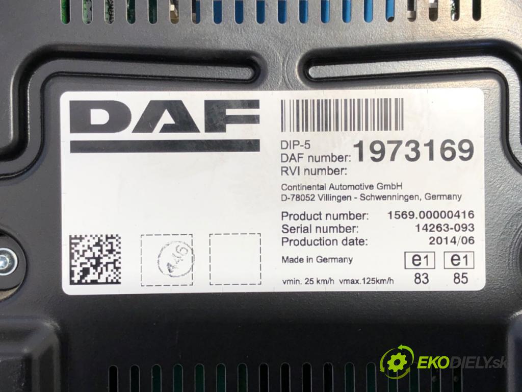 DAF XF Ciągnik siodłowy 2014 375 kW FT 510 375 kW [510 KM] olej napędowy 2012 - 2022 12900 Prístrojovka 1973169 (Prístrojová doska)