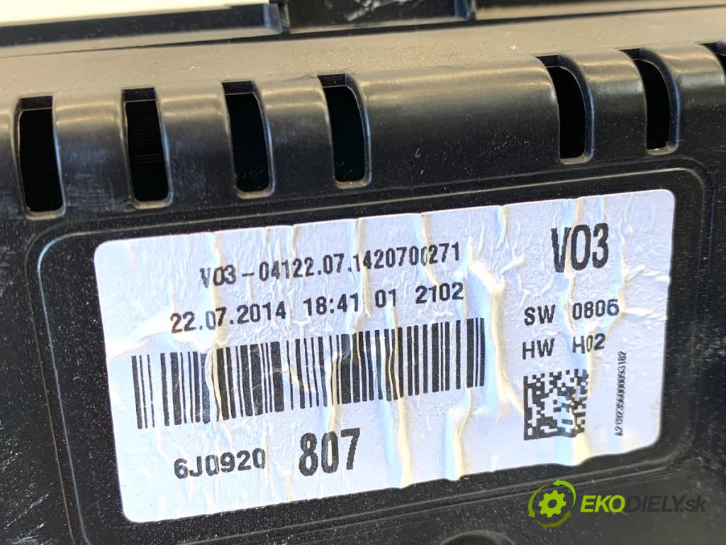 SEAT IBIZA IV Kombi 2014 51 kW 1.2 1198 Prístrojovka 6J0920807 (Prístrojová doska)
