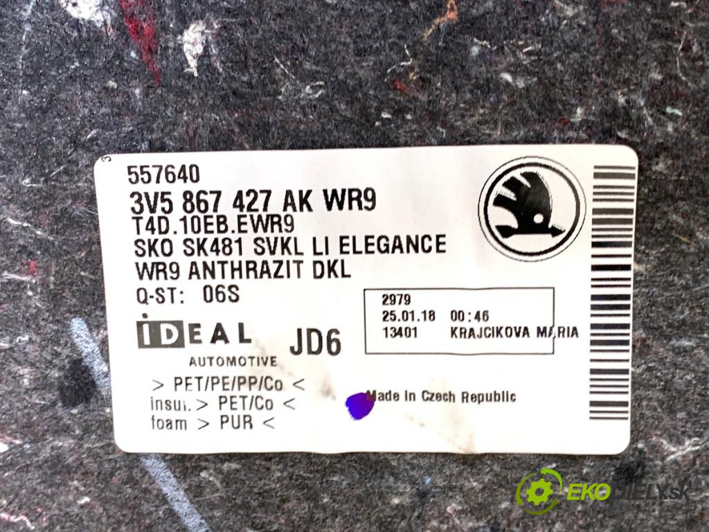 SKODA SUPERB III liftback 2018 110 kW 2.0 TDI 1968 čalúnenie kufra ľavy 3V5867427AK