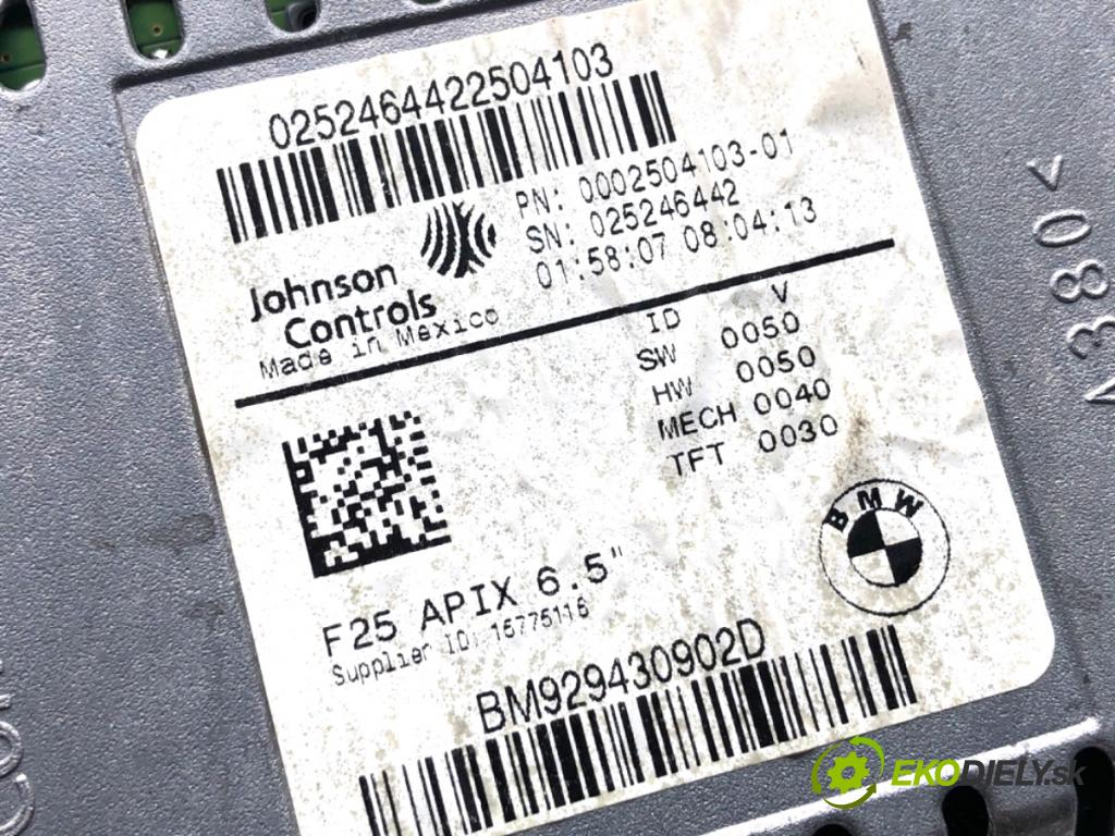 BMW F25 SUV 2013 190 kW xDrive 30 d 2993 Displej 9294309 (Přístrojová deska)