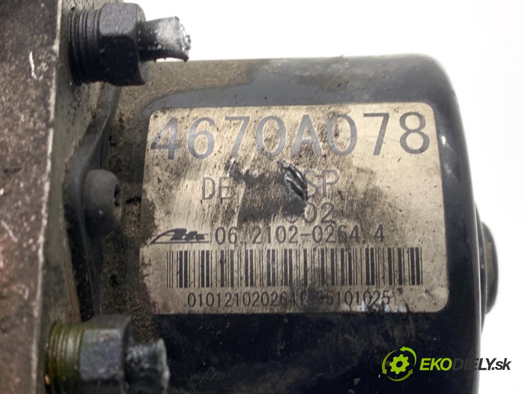 MITSUBISHI GRANDIS nadwozie wielkoprzestrzenne (MPV) 2005 100 kW 2.0 DI-D (NA8W) 1968 Pumpa ABS 4670A078 (Pumpa ABS)