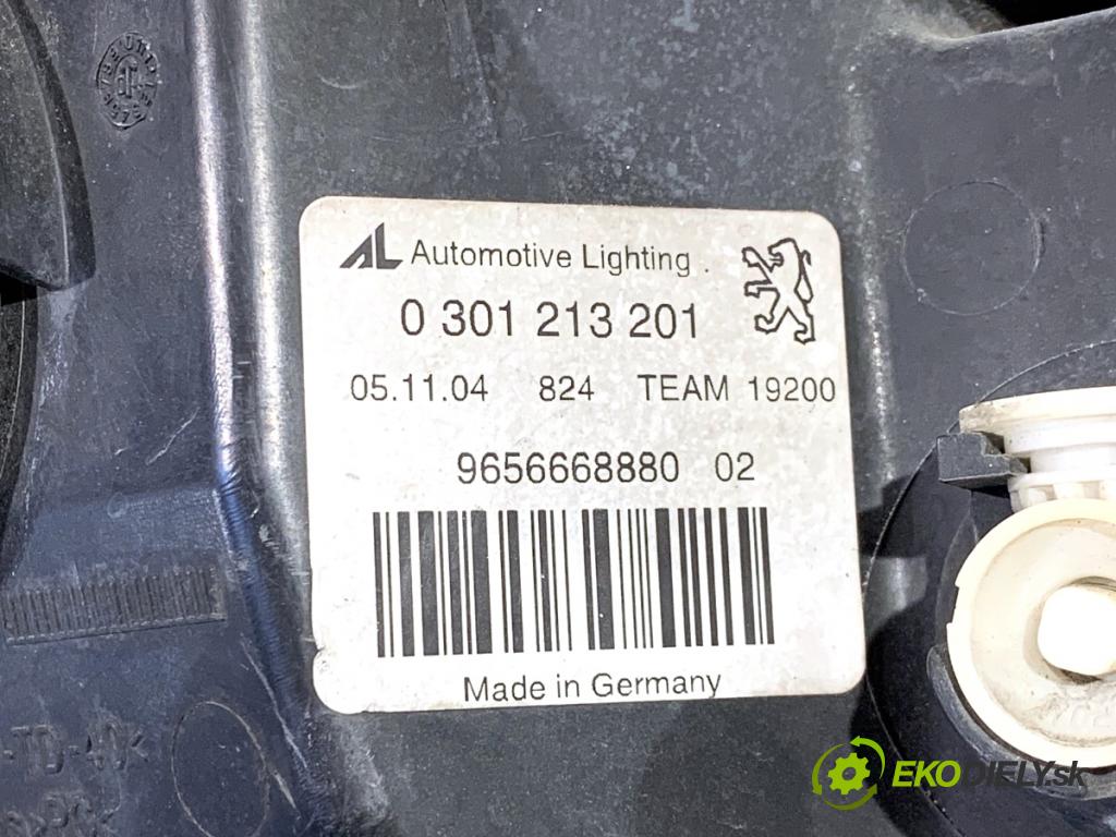 PEUGEOT 407 sedan 2005 100 kW 2.0 HDi 135 (6DRHRH, 6DRHRE, 6DRHRG, 6DRHRJ) 1997 Svetlomet ľavy predný 9656668880