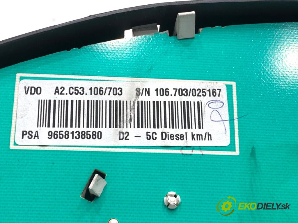 PEUGEOT 407 sedan 2005 100 kW 2.0 HDi 135 (6DRHRH, 6DRHRE, 6DRHRG, 6DRHRJ) 1997 prístrojovka 9658138580 (Přístrojová deska)