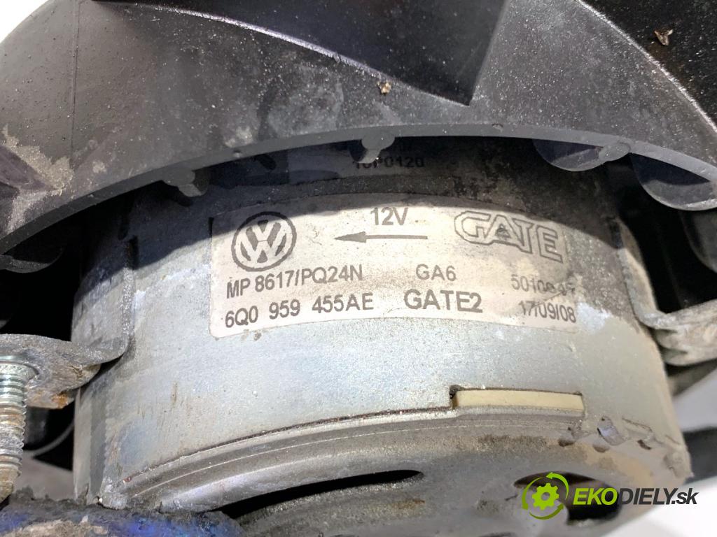 SKODA FABIA II liftback 2008 44 kW 1.2 12V 1198 ventilátor chladiče 6Q0959455AE (Ventilátor)