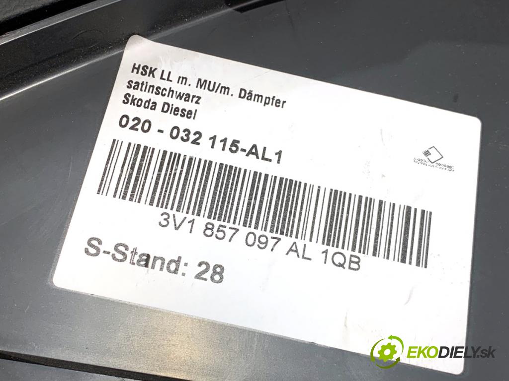 SKODA SUPERB III liftback 2018 110 kW 2.0 TDI 1968 Priehradka, kastlík spolujazdca 3V1857097AL (Priehradka (kastlík))