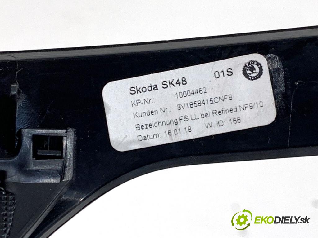 SKODA SUPERB III liftback 2018 110 kW 2.0 TDI 1968 lišty kryt 3V1858418 3V1858415 (Lišta)