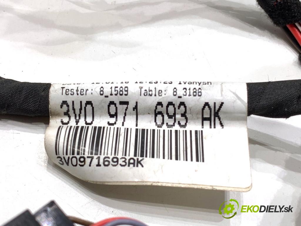 SKODA SUPERB III liftback 2018 110 kW 2.0 TDI 1968 káblovačka dveře zadní část levý 3V0971693AK