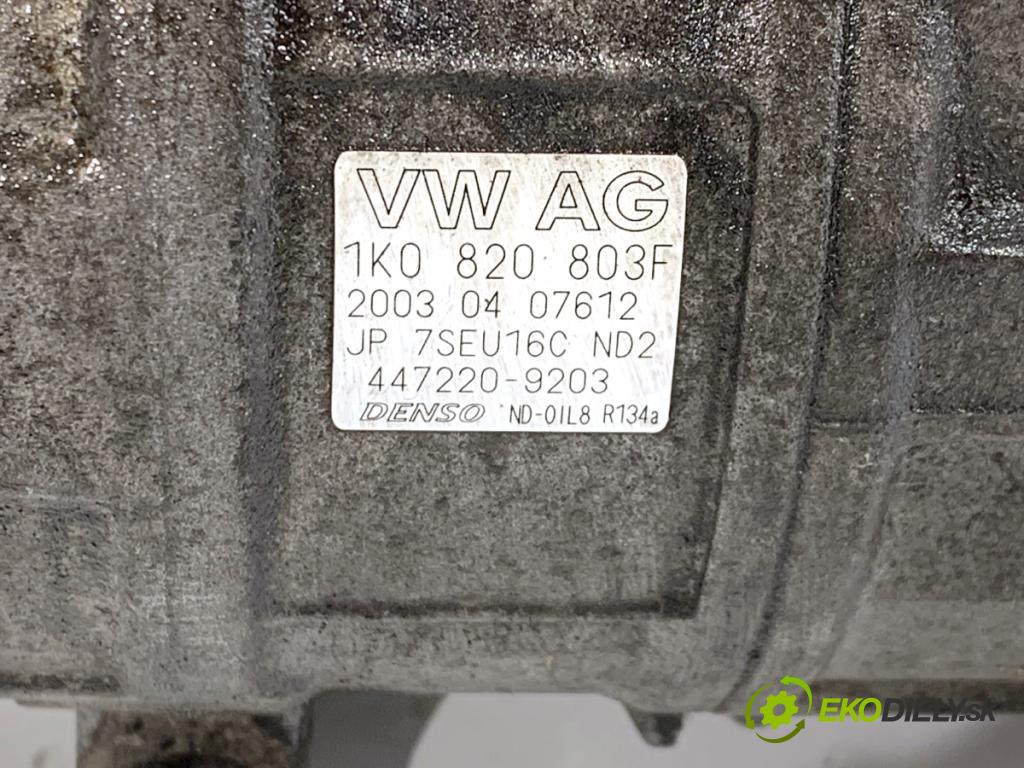 VW TOURAN nadwozie wielkoprzestrzenne (MPV) 2003 85 kW 1.6 FSI 1598 Kompresor klimatizácie 1K0820803F (Kompresor klimatizácie)