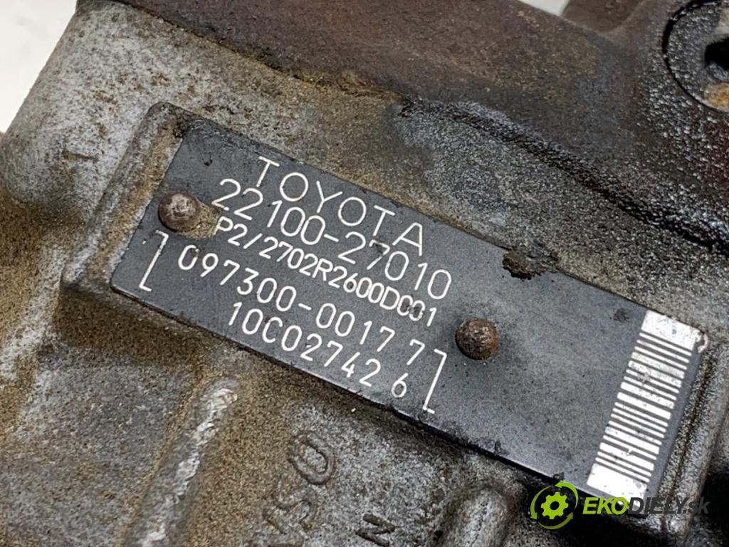 TOYOTA COROLLA E12 nadwozie wielkoprzestrzenne (MPV) 2002 66 kW 2.0 D-4D (CDE120_) 1995 Pumpa vstrekovacia 22100-27010 (Vstrekovacie čerpadlo)