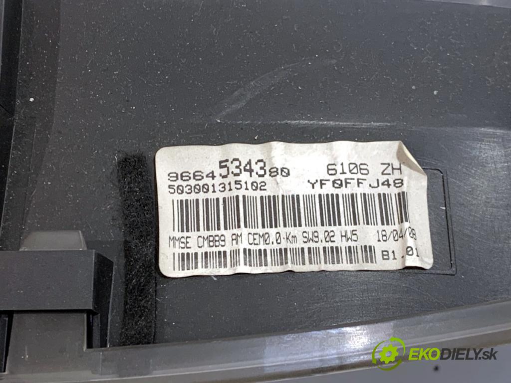 PEUGEOT PARTNER I Nadwozie pełne/minivan 2008 55 kW 1.6 HDi 75 1560 prístrojovka 9664534380 (Přístrojová deska)