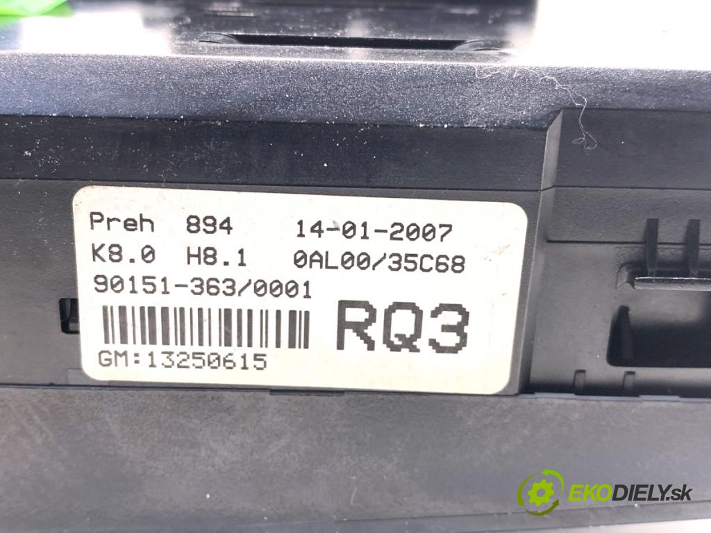 OPEL ASTRA H liftback 2007 88 kW 1.9 CDTI (L08) 1910 Panel ovládania kúrenia 13250615 (Prepínacie páčky pod volantom)