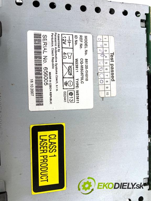 CITROEN C1 liftback 2007 40 kW 1.4 HDi 1398 RADIO 86120-0H010 (Audio zariadenie)