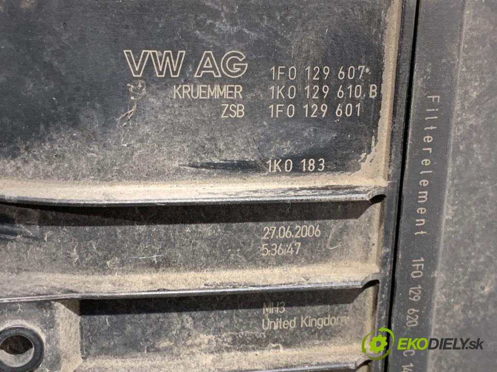 VW GOLF V liftback 2006 75 kW 1.6 1595 Obal filtra vzduchu 1F0129607 (Obal vzduchového filtra)