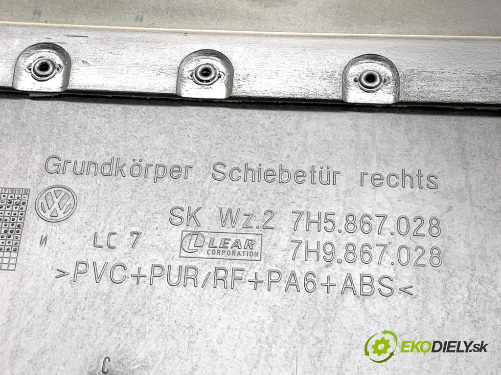 VW TRANSPORTER T5 Autobus 2015 103 kW 2.0 TDI 1968 čalúnenie Dvere pravy zad Roleta 7H5867028